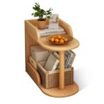 Comfia Living Room Sofa Simple Household Multifunctional Double Layers Bookshelf 40cm Floor Standing  2-layers  Bookshelf  Bedside Storage