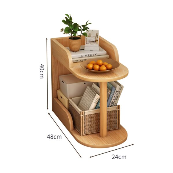 Comfia Living Room Sofa Simple Household Multifunctional Double Layers Bookshelf 40cm Floor Standing  2-layers  Bookshelf  Bedside Storage