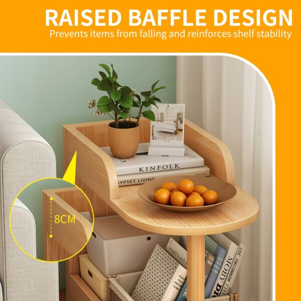 Comfia Living Room Sofa Simple Household Multifunctional Double Layers Bookshelf 40cm Floor Standing  2-layers  Bookshelf  Bedside Storage