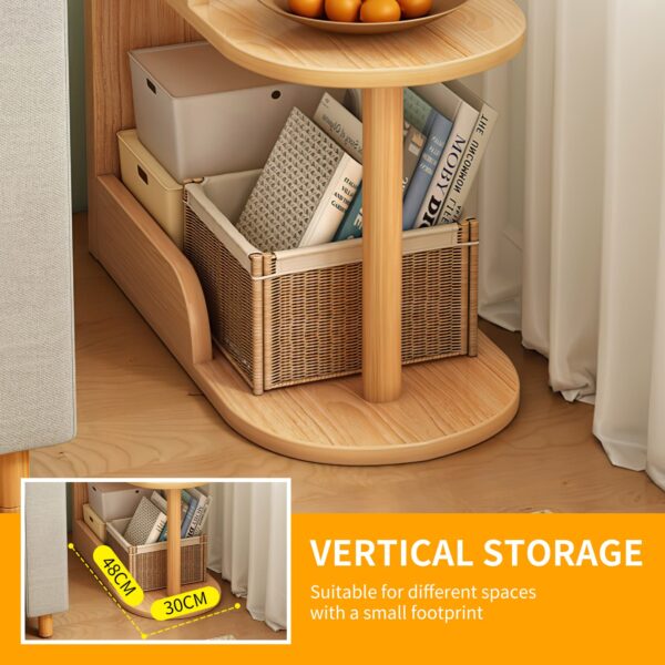 Comfia Living Room Sofa Simple Household Multifunctional Double Layers Bookshelf 40cm Floor Standing  2-layers  Bookshelf  Bedside Storage