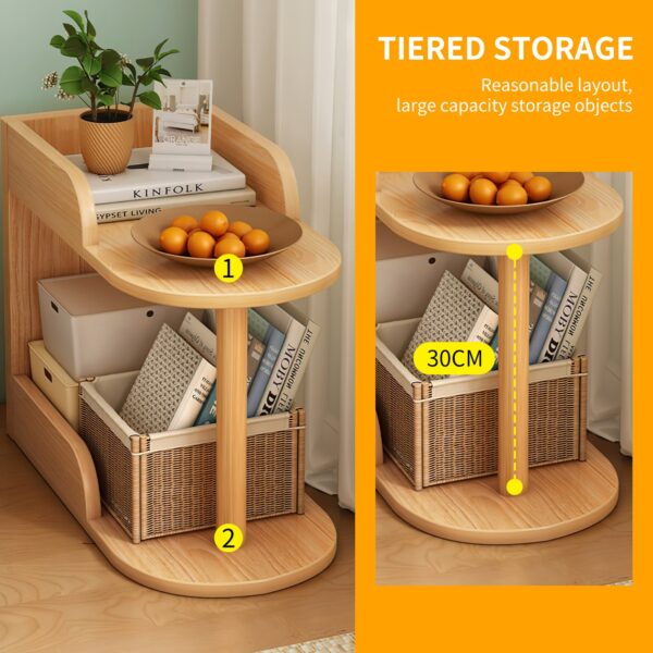 Comfia Living Room Sofa Simple Household Multifunctional Double Layers Bookshelf 40cm Floor Standing  2-layers  Bookshelf  Bedside Storage