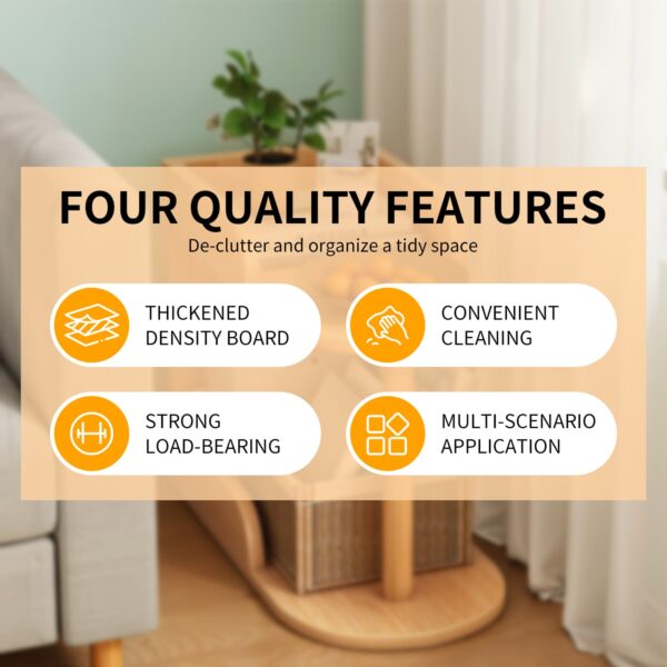 Comfia Living Room Sofa Simple Household Multifunctional Double Layers Bookshelf 40cm Floor Standing  2-layers  Bookshelf  Bedside Storage