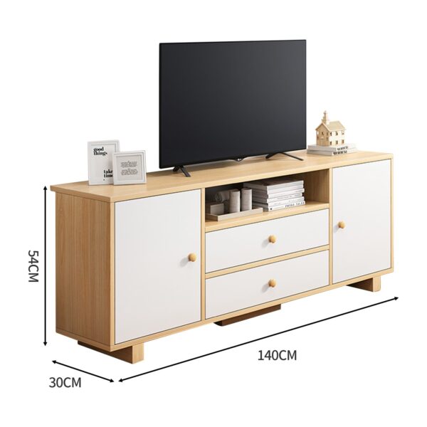 Comfia TV Stand Entertainment Unit Cabinet with Shelves and 2Drawers  140cm TV Cabinet Unit Cabinet