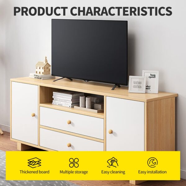 Comfia TV Stand Entertainment Unit Cabinet with Shelves and 2Drawers  140cm TV Cabinet Unit Cabinet