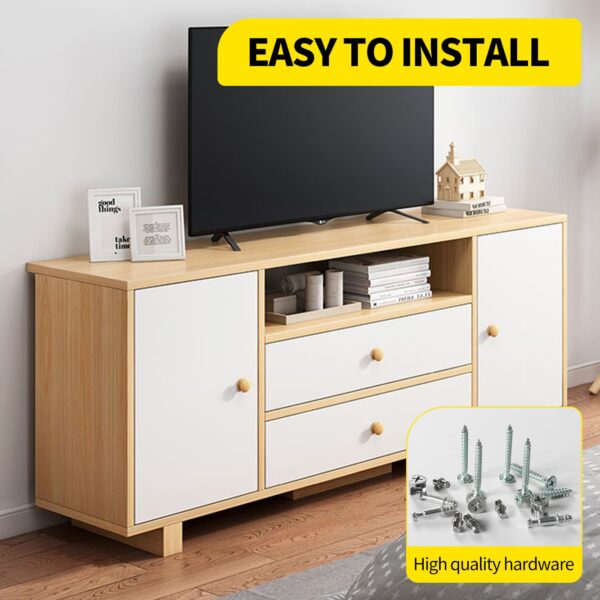 Comfia TV Stand Entertainment Unit Cabinet with Shelves and 2Drawers  140cm TV Cabinet Unit Cabinet
