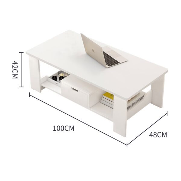 Comfia Coffee Table Tea Table Smooth Top Table Living Room Storage Table White 100cm Tea Table  Coffee Tea Table Living Room