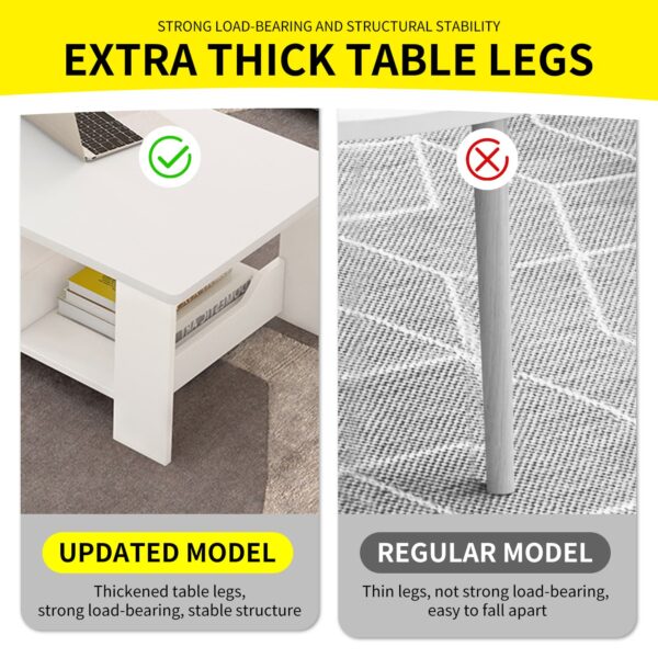 Comfia Coffee Table Tea Table Smooth Top Table Living Room Storage Table White 100cm Tea Table  Coffee Tea Table Living Room