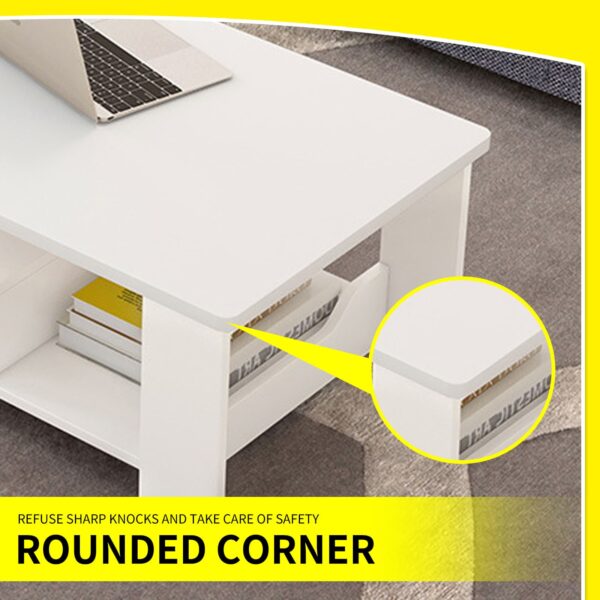 Comfia Coffee Table Tea Table Smooth Top Table Living Room Storage Table White 100cm Tea Table  Coffee Tea Table Living Room