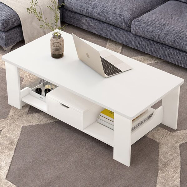 Comfia Coffee Table Tea Table Smooth Top Table Living Room Storage Table White 100cm Tea Table  Coffee Tea Table Living Room