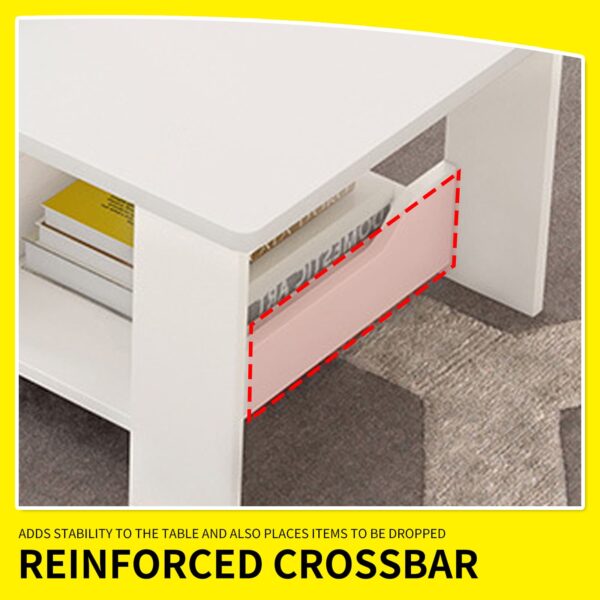 Comfia Coffee Table Tea Table Smooth Top Table Living Room Storage Table White 100cm Tea Table  Coffee Tea Table Living Room