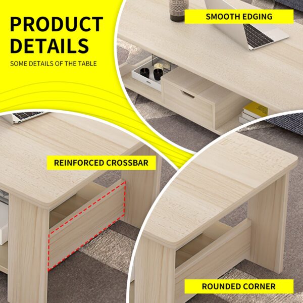Comfia Coffee Table Living Room Side Table Sofa End Tea Table Engineered Wood 120cm Tea Table  Coffee Tea Table Living Room
