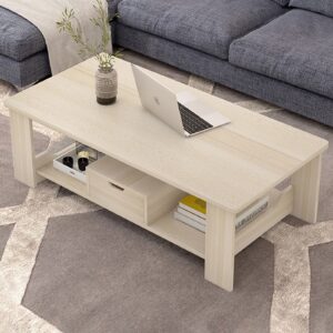 Comfia Coffee Table Living Room Side Table Sofa End Tea Table Engineered Wood 120cm Tea Table  Coffee Tea Table Living Room
