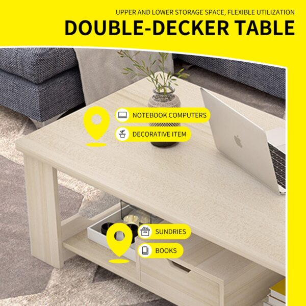 Comfia Coffee Table Living Room Side Table Sofa End Tea Table Engineered Wood 120cm Tea Table  Coffee Tea Table Living Room