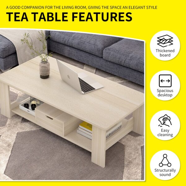 Comfia Coffee Table Living Room Side Table Sofa End Tea Table Engineered Wood 120cm Tea Table  Coffee Tea Table Living Room