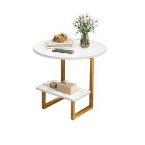 Comfia Living Room Coffee Table Modern Household Simple Nordic Round Coffee Table White Tea Table  Coffee Tea Table Living Room