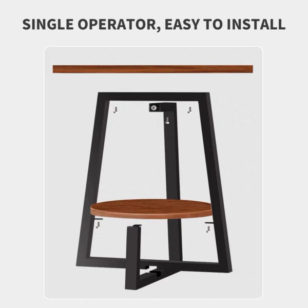 Comfia 2 Layers Open Coffee Table Living Room Household Round Sofa Tea Edge Table Black Tea Table  Coffee Tea Table Living Room