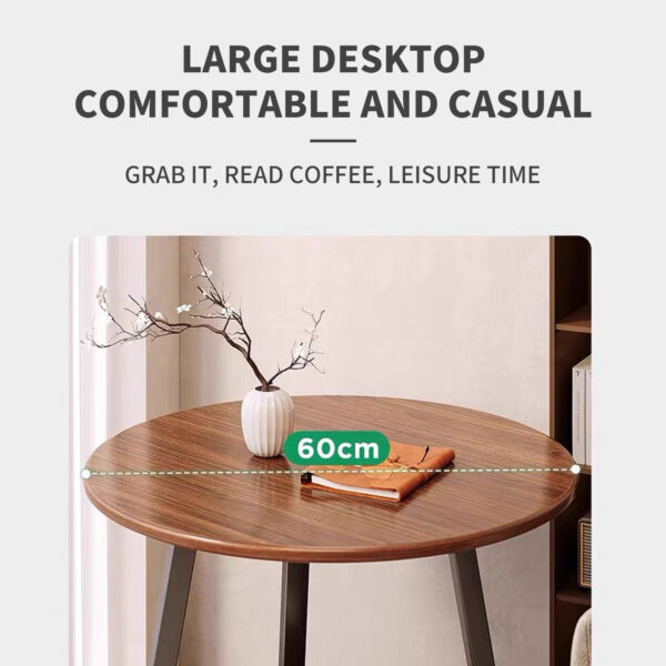 Comfia 2 Layers Open Coffee Table Living Room Household Round Sofa Tea Edge Table Black Tea Table  Coffee Tea Table Living Room