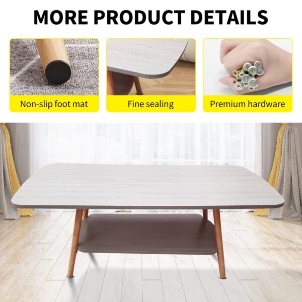 Comfia Grey Slate 2Tier Coffee Table with Storage Shelf for Home Office Furnishing Tea Table  Coffee Tea Table Living Room