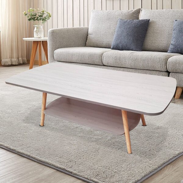 Comfia Grey Slate 2Tier Coffee Table with Storage Shelf for Home Office Furnishing Tea Table  Coffee Tea Table Living Room
