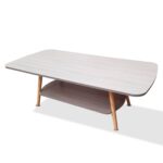 Comfia Grey Slate 2Tier Coffee Table with Storage Shelf for Home Office Furnishing Tea Table  Coffee Tea Table Living Room