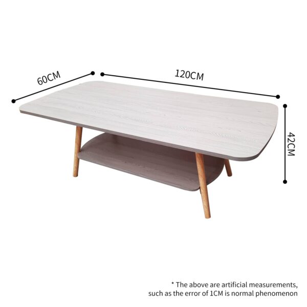 Comfia Grey Slate 2Tier Coffee Table with Storage Shelf for Home Office Furnishing Tea Table  Coffee Tea Table Living Room
