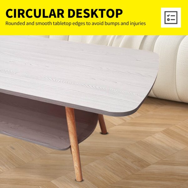 Comfia Grey Slate 2Tier Coffee Table with Storage Shelf for Home Office Furnishing Tea Table  Coffee Tea Table Living Room